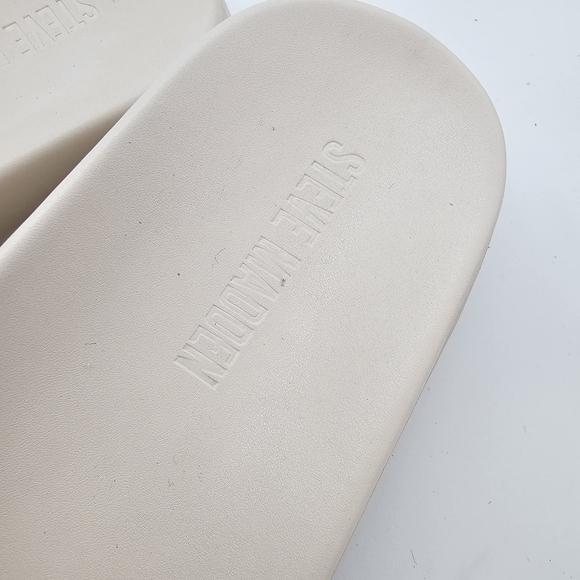 Steve Madden Mandie Slide Sandals Ivory Gold Buckle Women’s Size 9.5 - Picture 11 of 13